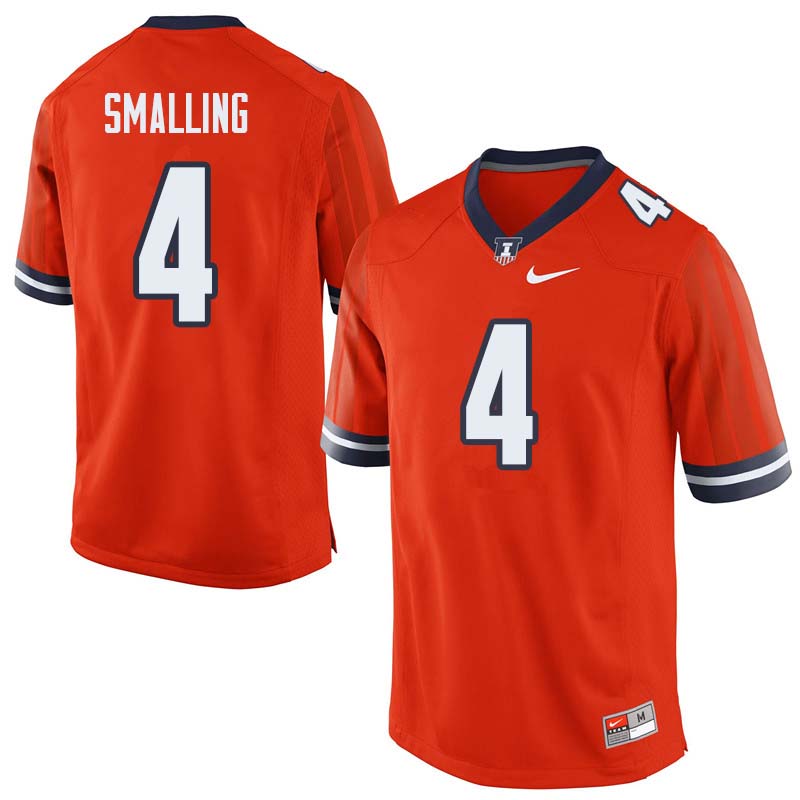 Men #4 Ricky Smalling Illinois Fighting Illini College Football Jerseys Sale-Orange